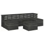 Muebles palets de jardín 7 pzas madera maciza pino gris oscuro de , Conjuntos de jardín - Ref: Foro24-3063755, Precio: 427,20...