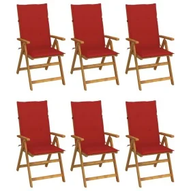 Sillas de jardín plegables 6 uds y cojines madera maciza acacia by , Garden chairs - Ref: Foro24-3064125, Price: 472,28 €, Di...