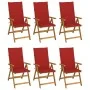 Sillas de jardín plegables 6 uds y cojines madera maciza acacia by , Garden chairs - Ref: Foro24-3064125, Price: 472,25 €, Di...