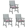 Sillas comedor de jardín 3 uds madera maciza acacia y cojines de , Sillas de jardín - Ref: Foro24-3064441, Precio: 284,96 €, ...