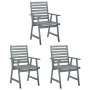 Sillas comedor de jardín 3 uds madera maciza acacia y cojines de , Sillas de jardín - Ref: Foro24-3064441, Precio: 284,96 €, ...