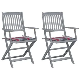 Sillas de jardín plegables 2 uds madera maciza acacia y cojines von , Gartenstühle - Ref: Foro24-3064495, Preis: 119,29 €, Ra...