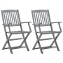Sillas de jardín plegables 2 uds madera maciza acacia y cojines von , Gartenstühle - Ref: Foro24-3064495, Preis: 119,27 €, Ra...