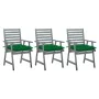 Sillas comedor de jardín 3 uds madera maciza acacia y cojines by , Garden chairs - Ref: Foro24-3064448, Price: 282,96 €, Disc...