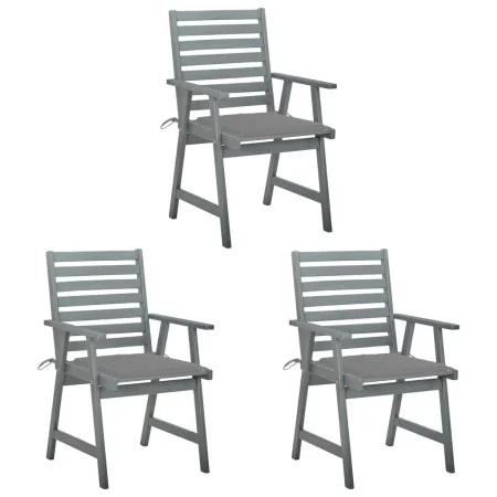 Sillas comedor de jardín 3 uds madera maciza acacia y cojines de , Sillas de jardín - Ref: Foro24-3064429, Precio: 304,06 €, ...