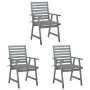 Sillas comedor de jardín 3 uds madera maciza acacia y cojines de , Sillas de jardín - Ref: Foro24-3064429, Precio: 304,06 €, ...