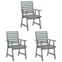 Sillas comedor de jardín 3 uds madera maciza acacia y cojines de , Sillas de jardín - Ref: Foro24-3064429, Precio: 304,06 €, ...
