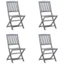 Sillas de jardín plegables 4 uds cojines madera maciza acacia de , Sillas de jardín - Ref: Foro24-3064567, Precio: 201,27 €, ...