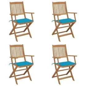 Sillas de jardín plegables 4 uds y cojines madera maciza acacia von , Gartenstühle - Ref: Foro24-3064621, Preis: 195,55 €, Ra...