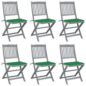Sillas de jardín plegables 6 uds cojines madera maciza acacia von , Gartenstühle - Ref: Foro24-3065439, Preis: 312,88 €, Raba...