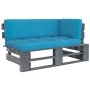 Sofá de jardín esquina de palets madera de pino impregnada gris von , Modulare Sofas für den Außenbereich - Ref: Foro24-30665...