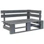 Sofá de jardín esquina de palets madera de pino impregnada gris von , Modulare Sofas für den Außenbereich - Ref: Foro24-30665...