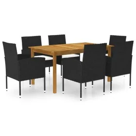 Juego de comedor para jardín de 7 piezas negro by , Garden sets - Ref: Foro24-3067837, Price: 521,04 €, Discount: %