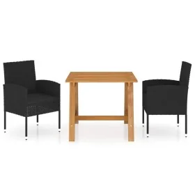 Juego de comedor de jardín 3 piezas negro by , Garden sets - Ref: Foro24-3068724, Price: 235,09 €, Discount: %