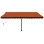 Toldo manual retráctil con LED naranja y marrón 450x350 cm by , Awnings - Ref: Foro24-3069845, Price: 586,78 €, Discount: %