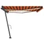 Toldo manual retráctil con LED naranja y marrón 450x350 cm by , Awnings - Ref: Foro24-3069845, Price: 586,78 €, Discount: %