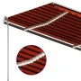 Toldo manual retráctil con LED naranja y marrón 450x350 cm by , Awnings - Ref: Foro24-3069845, Price: 586,78 €, Discount: %