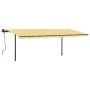 Toldo automático LED sensor de viento amarillo y blanco 6x3,5 m by , Awnings - Ref: Foro24-3070293, Price: 988,13 €, Discount: %