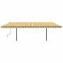 Toldo automático LED sensor de viento amarillo y blanco 6x3,5 m by , Awnings - Ref: Foro24-3070293, Price: 988,13 €, Discount: %