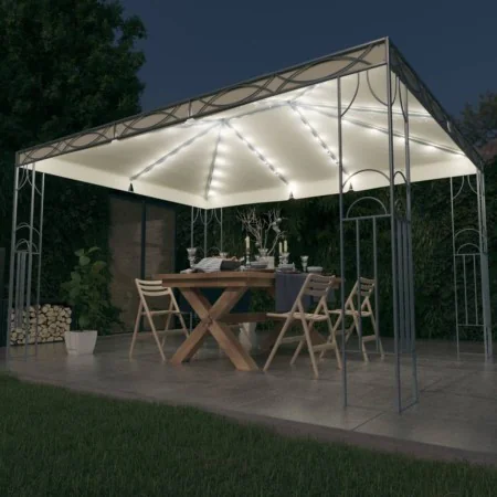 Cenador con tira de luces LED 400x300 cm crema by , Tents and gazebos - Ref: Foro24-3070340, Price: 364,33 €, Discount: %