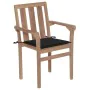 Sillas de jardín apilables 6 uds madera maciza teca con cojines von , Gartenstühle - Ref: Foro24-3073413, Preis: 769,80 €, Ra...