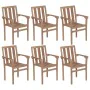 Sillas de jardín apilables 6 uds madera maciza teca con cojines von , Gartenstühle - Ref: Foro24-3073413, Preis: 769,80 €, Ra...