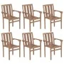 Sillas de jardín apilables 6 uds madera maciza teca con cojines by , Garden chairs - Ref: Foro24-3073411, Price: 735,85 €, Di...