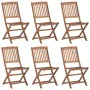 Sillas de jardín plegables 6 uds y cojines madera maciza acacia von , Gartenstühle - Ref: Foro24-3074999, Preis: 314,49 €, Ra...