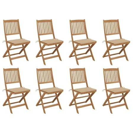 Sillas de jardín plegables 8 uds y cojines madera maciza acacia von , Gartenstühle - Ref: Foro24-3075116, Preis: 419,41 €, Ra...