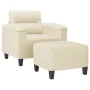 Sillón con taburete cuero sintético color crema 60 cm by , Sofas - Ref: Foro24-3201238, Price: 192,01 €, Discount: %