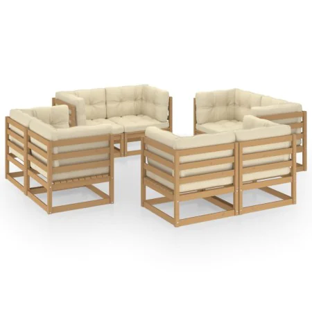 Juego de muebles de jardín 8 pzas y cojines madera pino maciza de , Conjuntos de jardín - Ref: Foro24-3076337, Precio: 1,00 €...