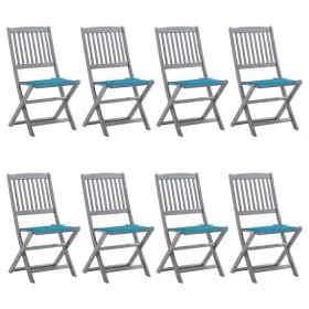 Sillas de jardín plegables 8 uds y cojines madera maciza acacia by , Garden chairs - Ref: Foro24-3078294, Price: 395,68 €, Di...