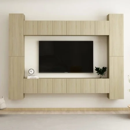 Set de muebles salón TV 10 pzas madera ingeniería roble Sonoma von , TV-Möbel - Ref: Foro24-3078967, Preis: 391,77 €, Rabatt: %