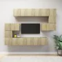 Set de muebles salón TV 10 pzas madera ingeniería roble Sonoma von , TV-Möbel - Ref: Foro24-3079039, Preis: 282,39 €, Rabatt: %
