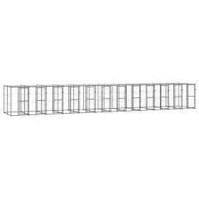 Perrera de exterior de acero con techo 29,04 m² by , Dog kennels and fences - Ref: Foro24-3082259, Price: 2,00 €, Discount: %