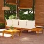 Muebles de jardín 3 pzas con cojines crema madera de acacia de , Conjuntos de jardín - Ref: Foro24-3087272, Precio: 427,78 €,...