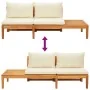 Muebles de jardín 3 pzas con cojines crema madera de acacia de , Conjuntos de jardín - Ref: Foro24-3087272, Precio: 427,78 €,...