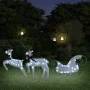 Decoración navideña de renos y trineo de jardín blanco 60 LED by , Christmas lights - Ref: Foro24-342682, Price: 51,88 €, Dis...