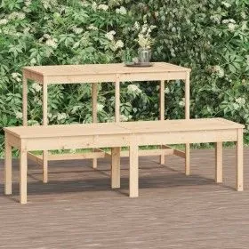 2-seater garden bench solid pine wood 159.5x44x45 cm by vidaXL, garden benches - Ref: Foro24-824011, Price: 73,12 €, Discount: %