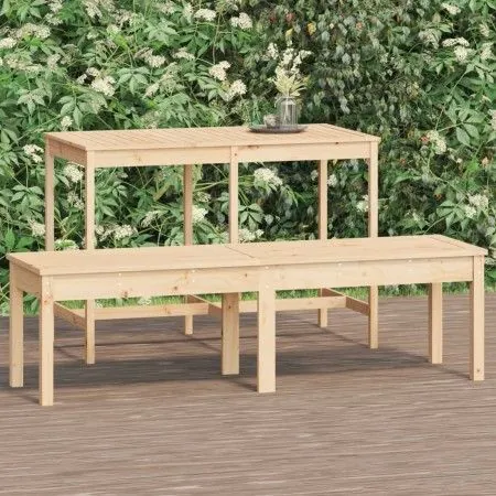 Banco de jardín de 2 plazas madera maciza pino 159,5x44x45 cm de vidaXL, Bancos de jardín - Ref: Foro24-824011, Precio: 72,93...
