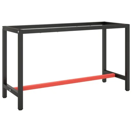 Estructura banco de trabajo metal negro y rojo mate 140x50x79cm by , Table legs - Ref: Foro24-151451, Price: 99,27 €, Discoun...