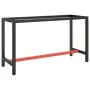 Estructura banco de trabajo metal negro y rojo mate 140x50x79cm by , Table legs - Ref: Foro24-151451, Price: 99,27 €, Discoun...