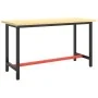 Estructura banco de trabajo metal negro y rojo mate 140x50x79cm by , Table legs - Ref: Foro24-151451, Price: 99,27 €, Discoun...