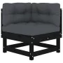 Sofás esquineros con cojines 2 uds madera maciza de pino negro von , Modulare Sofas für den Außenbereich - Ref: Foro24-825454...