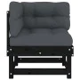 Sofás esquineros con cojines 2 uds madera maciza de pino negro von , Modulare Sofas für den Außenbereich - Ref: Foro24-825454...