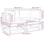 Sofás esquineros con cojines 2 uds madera maciza de pino negro von , Modulare Sofas für den Außenbereich - Ref: Foro24-825454...