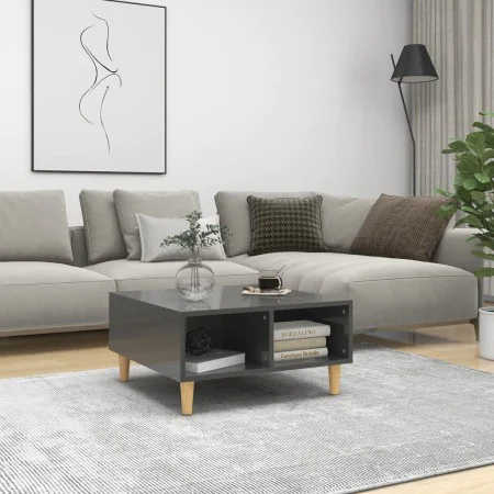 Mesa de centro madera contrachapada gris brillante 60x60x30 cm by , Coffee table - Ref: Foro24-805985, Price: 44,13 €, Discou...