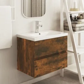 Mueble de lavabo contrachapado roble ahumado 60x38,5x45 cm von , Badezimmermöbel - Ref: Foro24-815648, Preis: 46,91 €, Rabatt: %