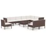 Set muebles de jardín 11 pzas y cojines ratán sintético marrón von , Gartensets - Ref: Foro24-3094451, Preis: 854,90 €, Rabat...