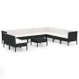 Set de muebles de jardín 11 pzas cojines ratán sintético negro von , Gartensets - Ref: Foro24-3094472, Preis: 936,21 €, Rabat...